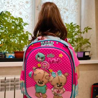 Рюкзак школьный с пеналом Little Mania Мишки розовый: отзыв пользователя Детский Мир