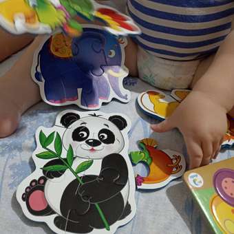 Пазл Vladi Toys мягкие Baby puzzle Зоопарк 4 картинки 18 элементов: отзыв пользователя Детский Мир