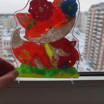Набор красок по стеклу Луч Лисички с трафаретом 31С 2049-08: отзыв пользователя Детский Мир