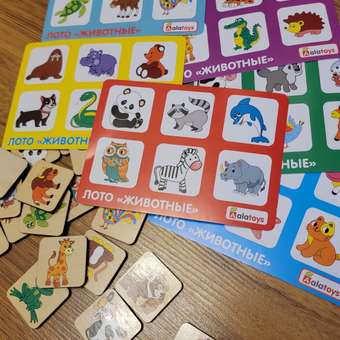 Лото деревянное Alatoys Животный мир развивающее с карточками: отзыв пользователя Детский Мир