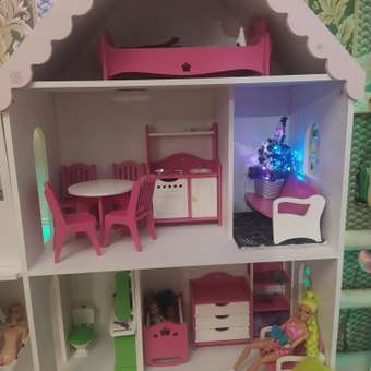 Кукольная мебель большая Alatoys деревянная 13 предметов в домик для кукол для барби: отзыв пользователя Детский Мир