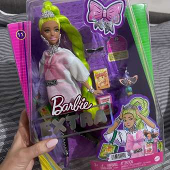 Кукла Barbie Экстра с зелеными неоновыми волосами HDJ44: отзыв пользователя Детский Мир
