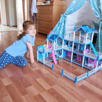 Трехэтажный дом SHARKTOYS для куклы голубой: отзыв пользователя Детский Мир