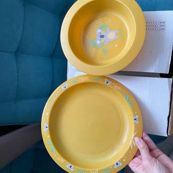 Набор посуды Canpol Babies Exotic Animal 2элемента Желтый: отзыв пользователя Детский Мир