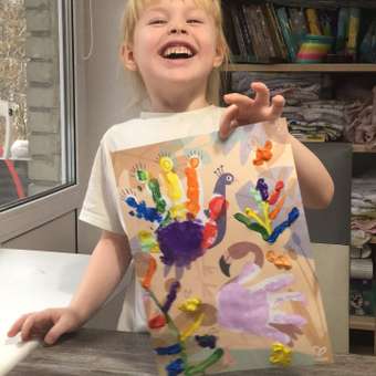 Пальчиковая раскраска HAPE Юный Пикассо пальчиковая краска 4х цветов 11 листов раскраски держатель: отзыв пользователя Детский Мир