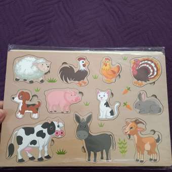 Игровой набор Parrot Carrot рамки вкладыши для малышей Домашние и дикие животные 2 шт: отзыв пользователя Детский Мир
