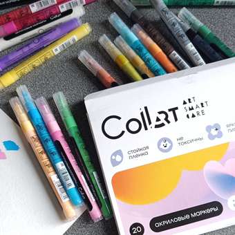 Акриловые маркеры CoLLart для рисования и скетчинга в подарок с пластиковым наконечником 20 цв: отзыв пользователя Детский Мир