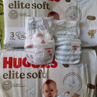 Подгузники Huggies Elite Soft 3 5-9кг 72шт: отзыв пользователя Детский Мир