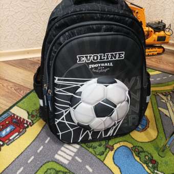 Рюкзак школьный Evoline Футбольный мяч черный белый S700-ball-5 с анатомической спинкой: отзыв пользователя Детский Мир