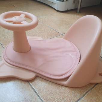 Сиденье LaLa-Kids для купания с мягким ковриком Машинка розовое: отзыв пользователя Детский Мир