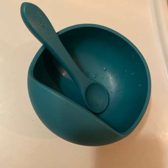 Набор детской посуды MIKMEL Teal Набор для прикорма силиконовая тарелка на присоске + ложка: отзыв пользователя Детский Мир