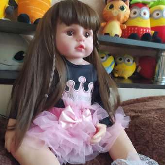 Кукла Реборн Брюнетка NRAVIZA Детям Виниловая 55 см с одеждой и аксессуарами: отзыв пользователя Детский Мир