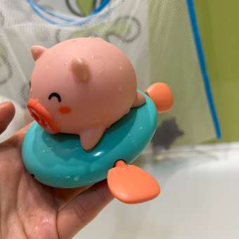 Набор игрушек для купания S+S Сетка для игрушек и заводная Свинка: отзыв пользователя Детский Мир