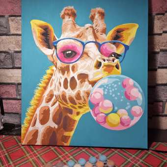 Картина по номерам Это просто шедевр холст на подрамнике 40х50 см Радостный жираф: отзыв пользователя Детский Мир