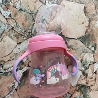 Поильник BabyGо Fisher Price c с носиком ручками 250мл Pink: отзыв пользователя ДетМир