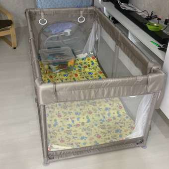 Манеж игровой BabyCare RANCHO 150*150 теплый серый: отзыв пользователя Детский Мир