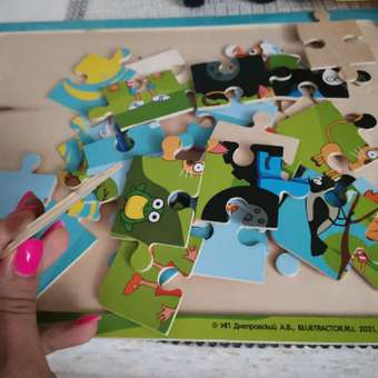 Игрушка деревянная Буратино Пазл Синий трактор: отзыв пользователя Детский Мир
