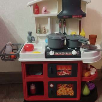 Детская кухня Veld Co Свет звук вода пар плита вытяжка посуда 52 предмета: отзыв пользователя Детский Мир