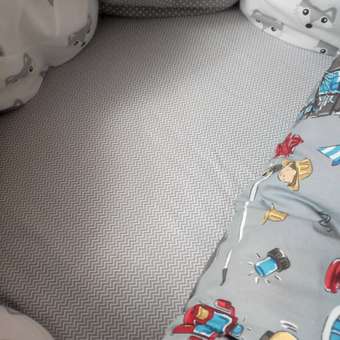 Комплект постельного белья Lemony kids в овальную кроватку Fire truck Серый 3 предмета: отзыв пользователя Детский Мир