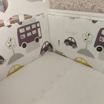 Бортик в кроватку AmaroBaby на молнии 4 подушки бортика Город бязь: отзыв пользователя Детский Мир