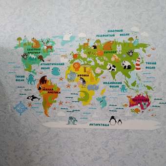 Наклейка интерьерная Woozzee Карта животные: отзыв пользователя Детский Мир