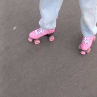 Роликовые коньки SXRide Roller skate YXSKT04PNFL38 цвет розовые с цветочками размер 38: отзыв пользователя Детский Мир