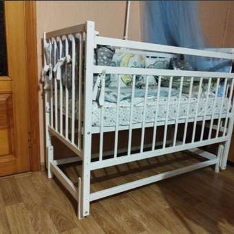 Детская кроватка Moms charm, продольный маятник (белый): отзыв пользователя Детский Мир