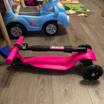 Самокат Дерзкий 1-5 лет BABY Стайл детский трехколесный бесшумный светящиеся колеса розовый: отзыв пользователя Детский Мир