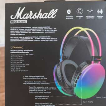 Наушники Bluetooth CASTLELADY беспроводные Marshall МА 580 WHITE: отзыв пользователя Детский Мир