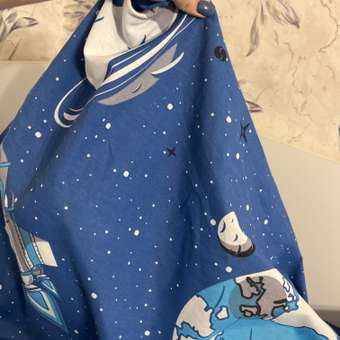 Комплект постельного белья ATLASPLUS астронавт синий полутороспальный: отзыв пользователя Детский Мир