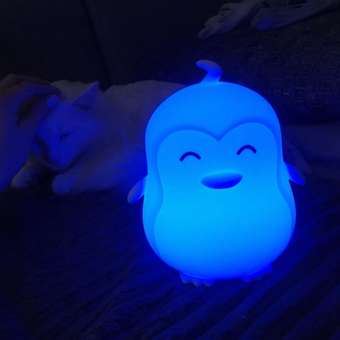 Ночник детский силиконовый Zeimas светильник игрушка Пингвин с пультом 9 цветов большой размер: отзыв пользователя Детский Мир