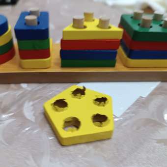 Развивающий деревянный сортер MINI-TOYS пирамидки Геометрия: отзыв пользователя Детский Мир