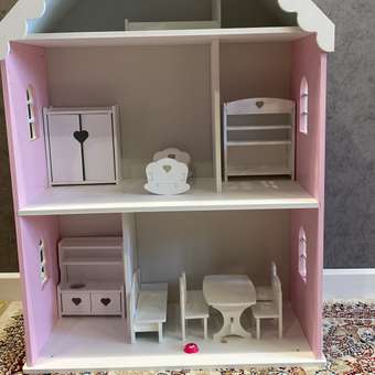 Кукольный дом Pema kids розово-белый Материал МДФ: отзыв пользователя Детский Мир