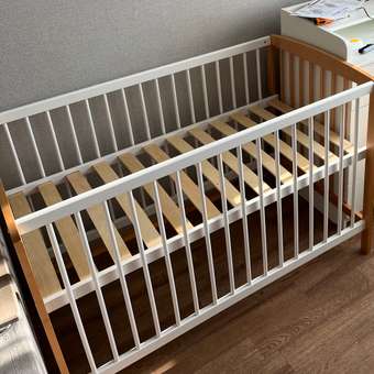 Детская кроватка Polini kids прямоугольная, без маятника (бук, белый): отзыв пользователя Детский Мир