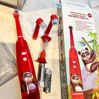 Электрическая зубная щетка CLEARDENT панда Понго: отзыв пользователя Детский Мир