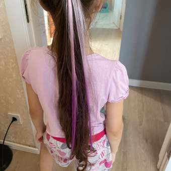 Аксессуар для волос Lukky Fashion Прядь накладная на заколке двухцветная 55 см сиренево-розовый градиент: отзыв пользователя Детский Мир