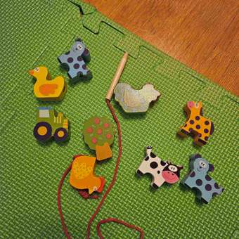 Шнуровка Tooky Toy Ферма 13 элементов TKB510-B: отзыв пользователя Детский Мир