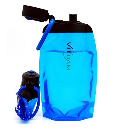 Бутылка для воды складная VITDAM синяя 500мл B050BLS - фото 3