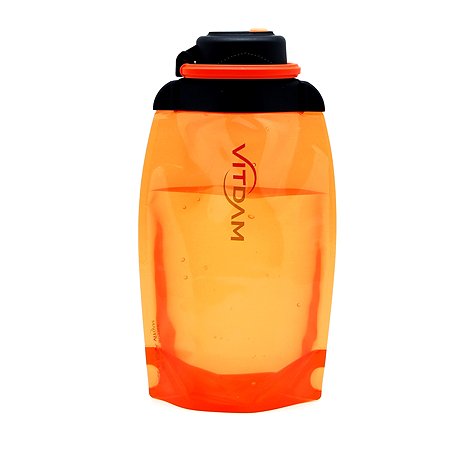 Бутылка для воды складная VITDAM оранжевая 500мл B050ORS