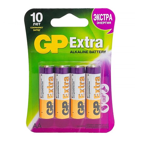 Батарейки GP Extra алкалиновые (щелочные) тип АА (LR6) 4 шт - фото 5