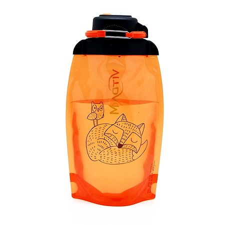 Бутылка дл я воды складная VITDAM оранжевая 500мл B050ORS 1304