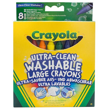 Мелки восковые Crayola смывающиеся 8 шт