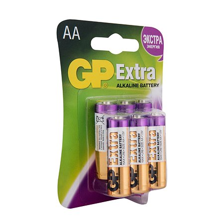 Батарейки GP Extra алкалиновые (щелочные) тип АА (LR6) 6 шт - фото 4