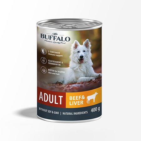 Корм для собак Mr.Buffalo 400г Adult говядина и печень