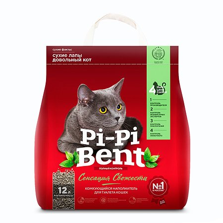 Наполнитель для кошек Pi-Pi-Bent Сенсация свежести комкующийся крафт 5кг