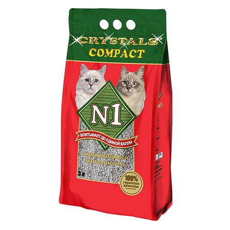 Наполнитель для кошек N1 Crystals Compact комкующийся 5л