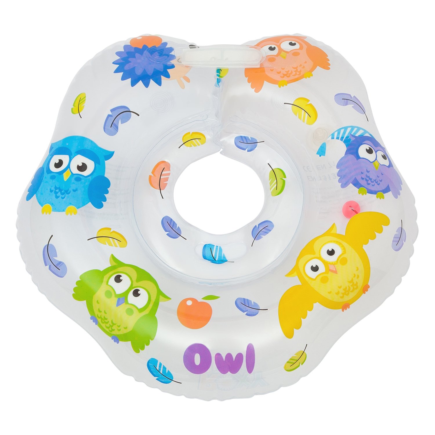 Круг для купания ROXY-KIDS надувной на шею для новорожденных и малышей Owl - фото 1