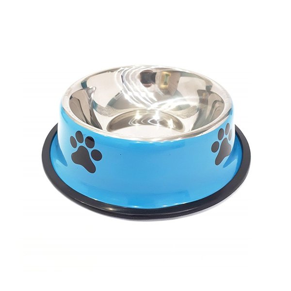 Миска для собак Uniglodis Металлическая с прорезиненным основанием 300 мл голубой