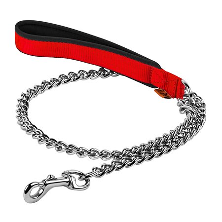 Поводок-цепь для собак Dog Extreme средних пород с ручкой Красный 43063
