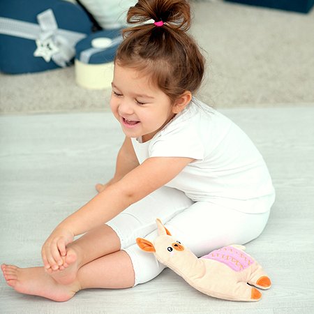Игрушка-грелка Мякиши Детская с вишневыми косточками Лама для новорожденных от коликов - фото 4